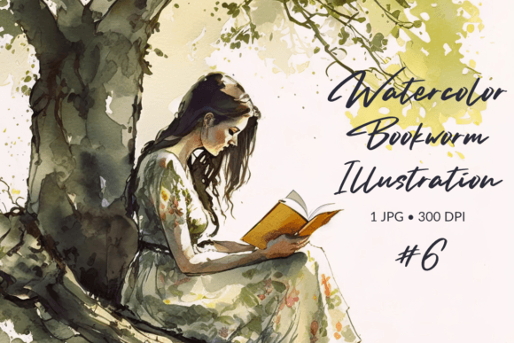 Beautiful Bookworm Watercolor Art: Illustrations for Branding