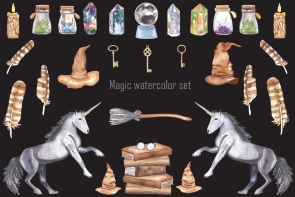 Magic Watercolor Png Clipart for Embroidery