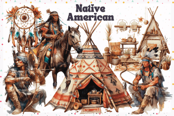 Native Americans in Watercolor Clipart Review