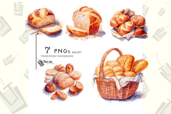Rustic Bread Illustrations: Watercolor Clipart Review