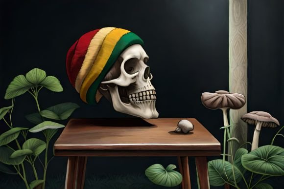 Skull Watercolor Illustrations for Handmade Crafts