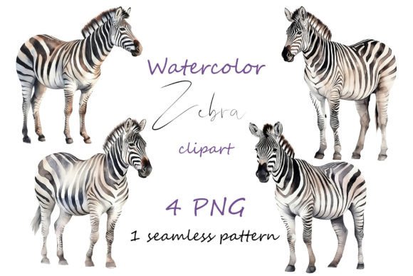 Watercolor African Zebra Set Safari Png Review