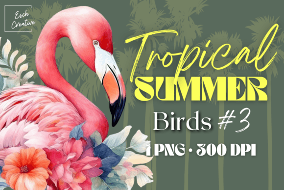 Watercolor Flamingo Tropical Summer Bird Review