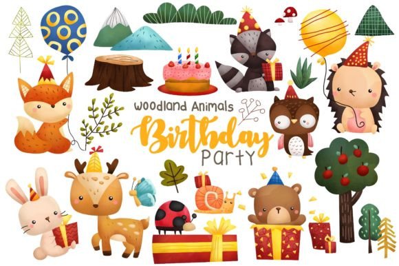 Watercolor Woodland Animal Birthday Illustrations Review